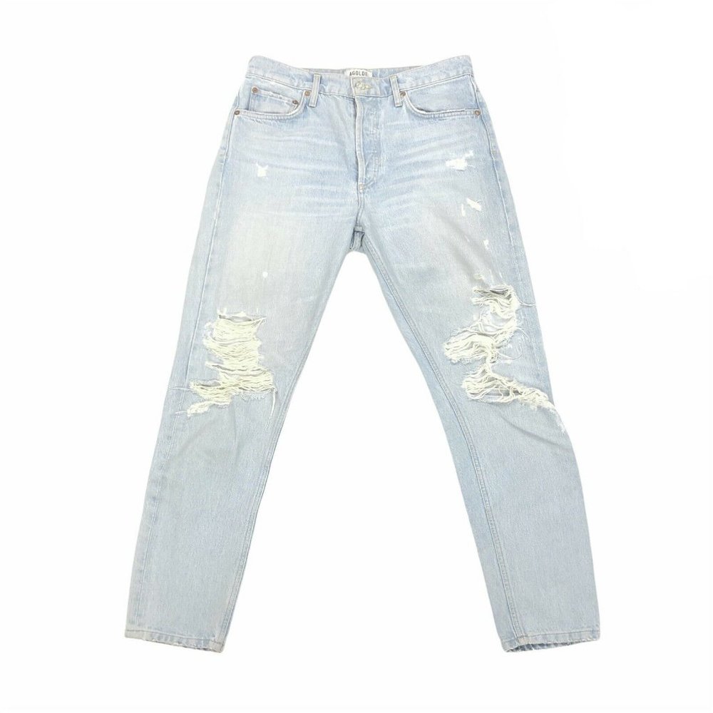 AGOLDE Jamie High Rise Boyfriend Blue Jeans Women's Size 29 29X28.5 Distressed